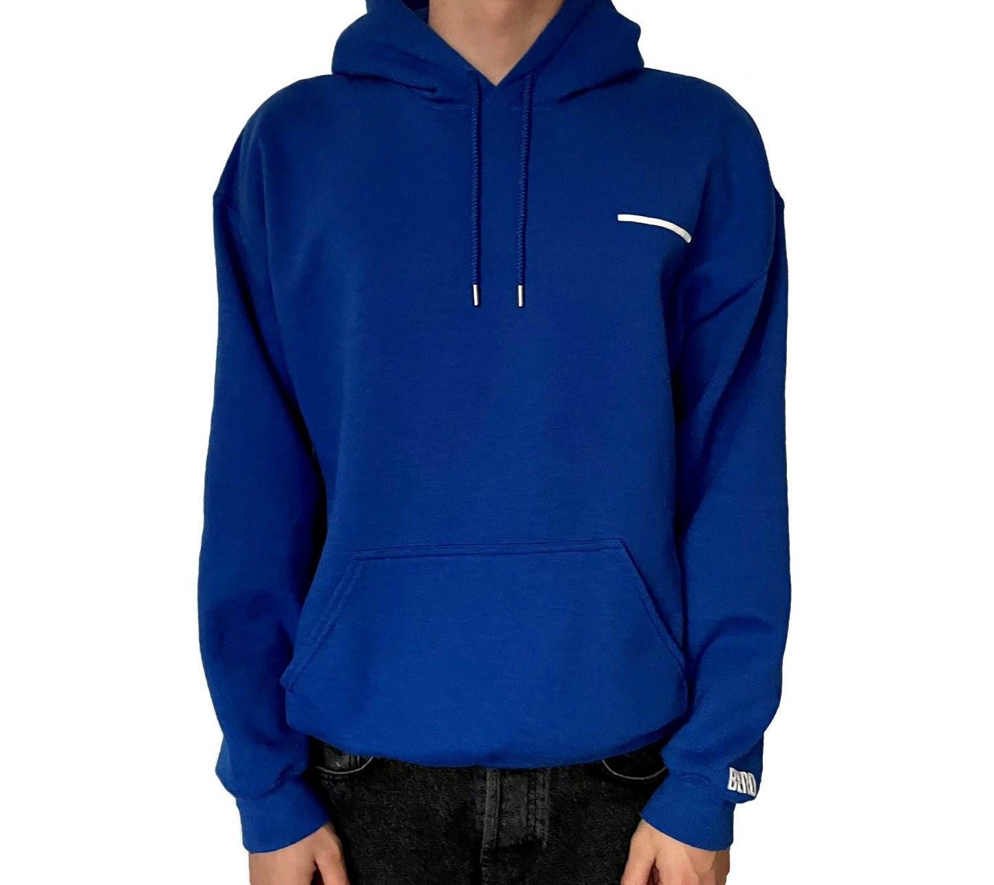 blue hoodie