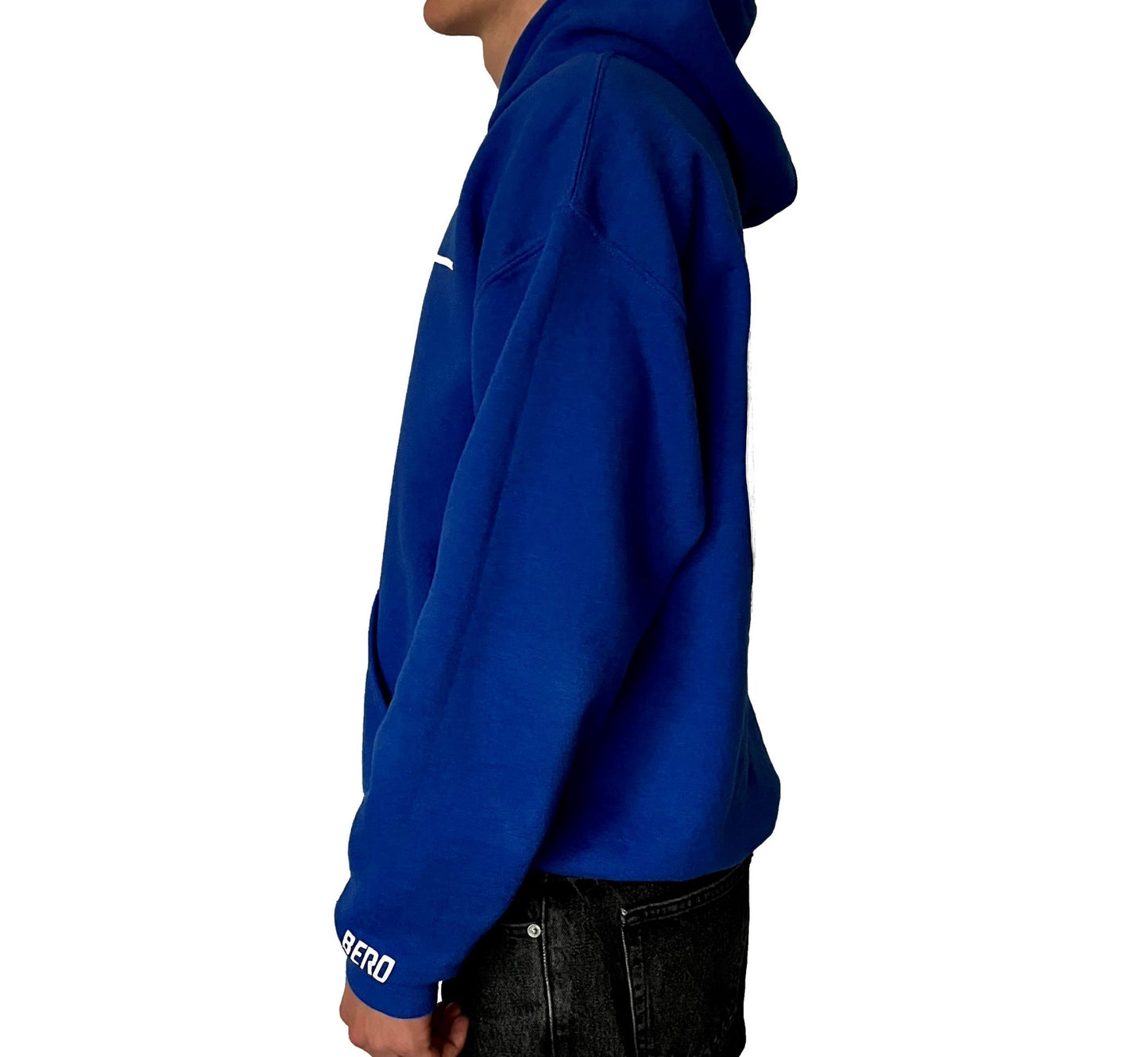 blue hoodie