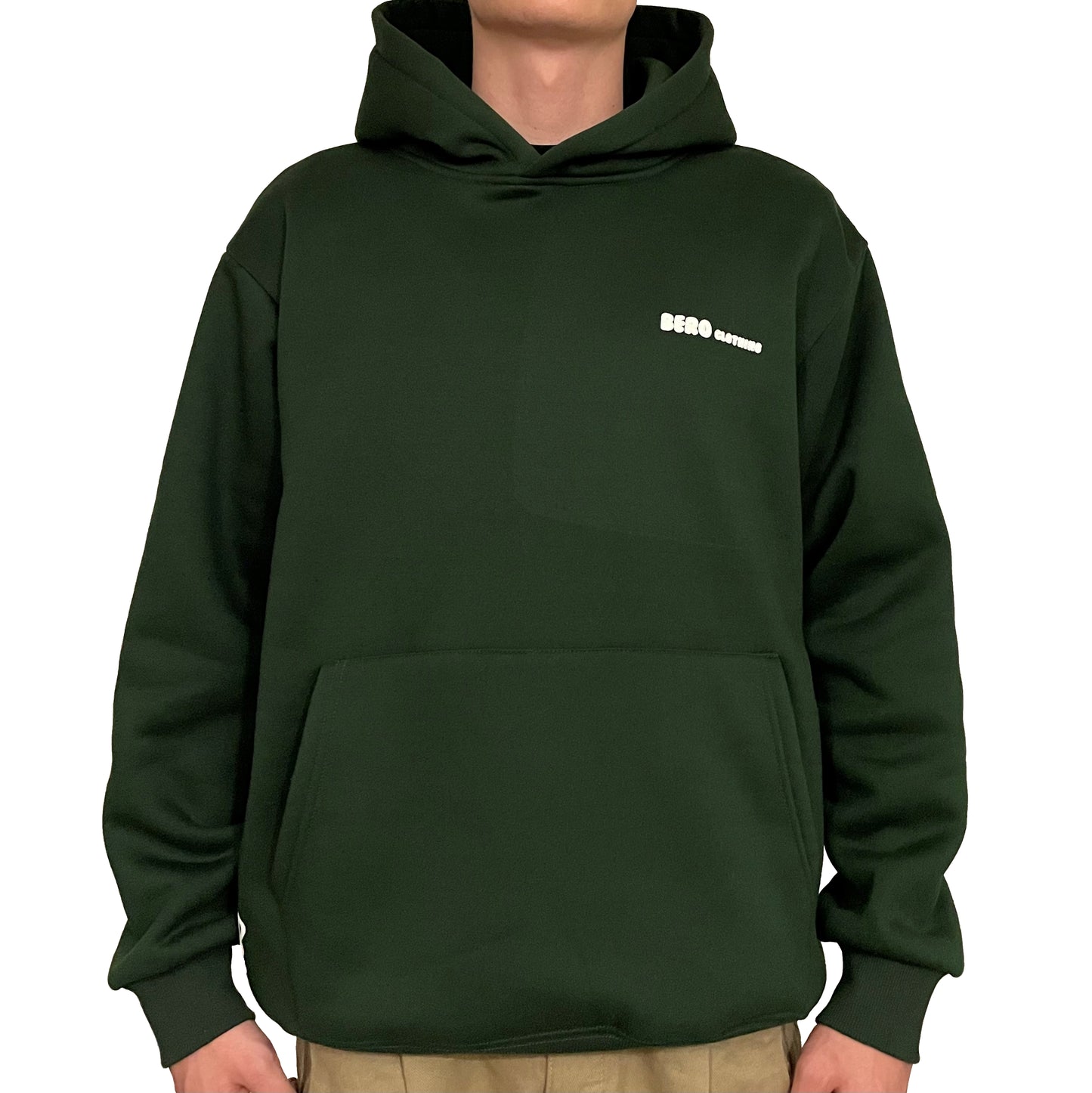 green hoodie