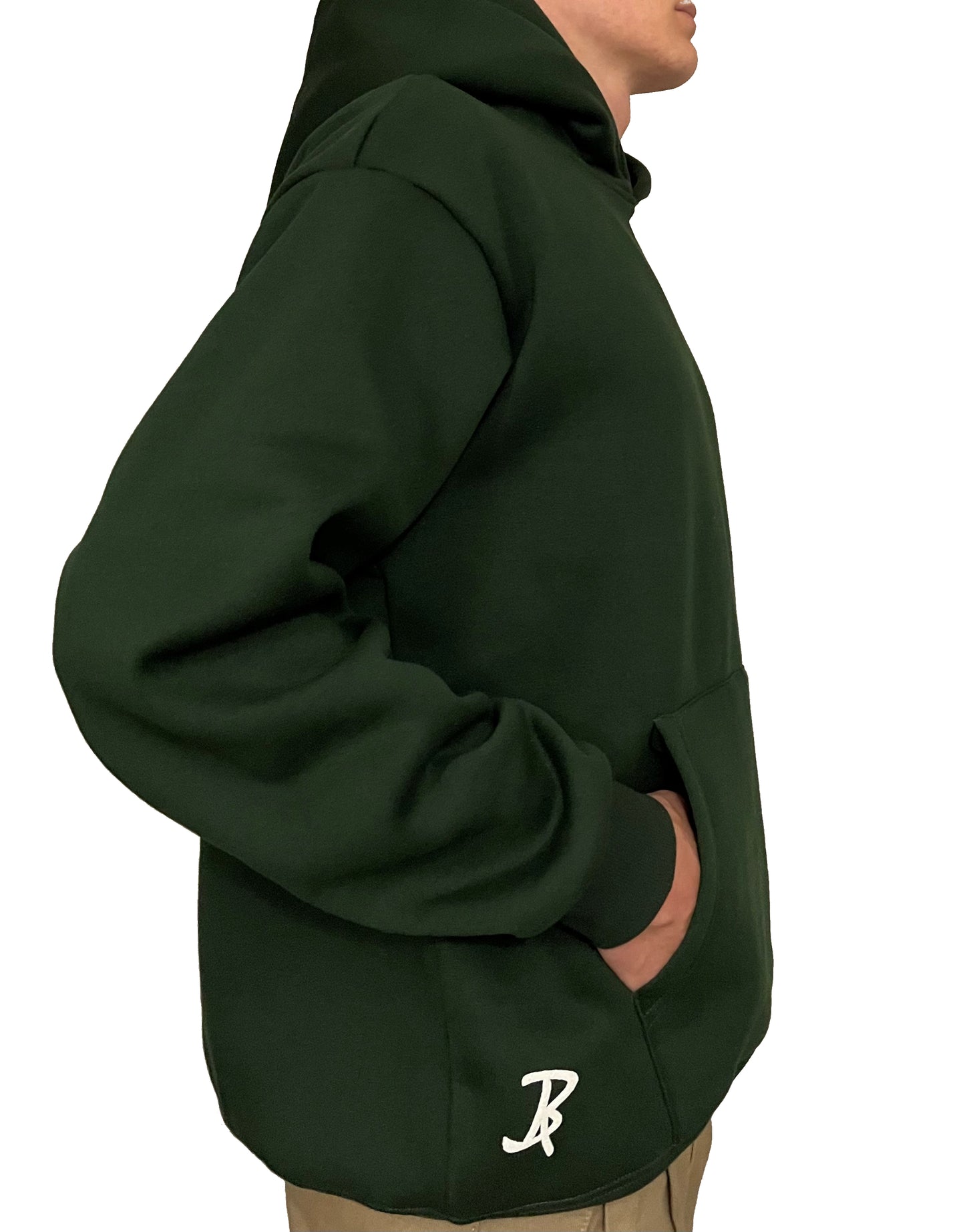 green hoodie